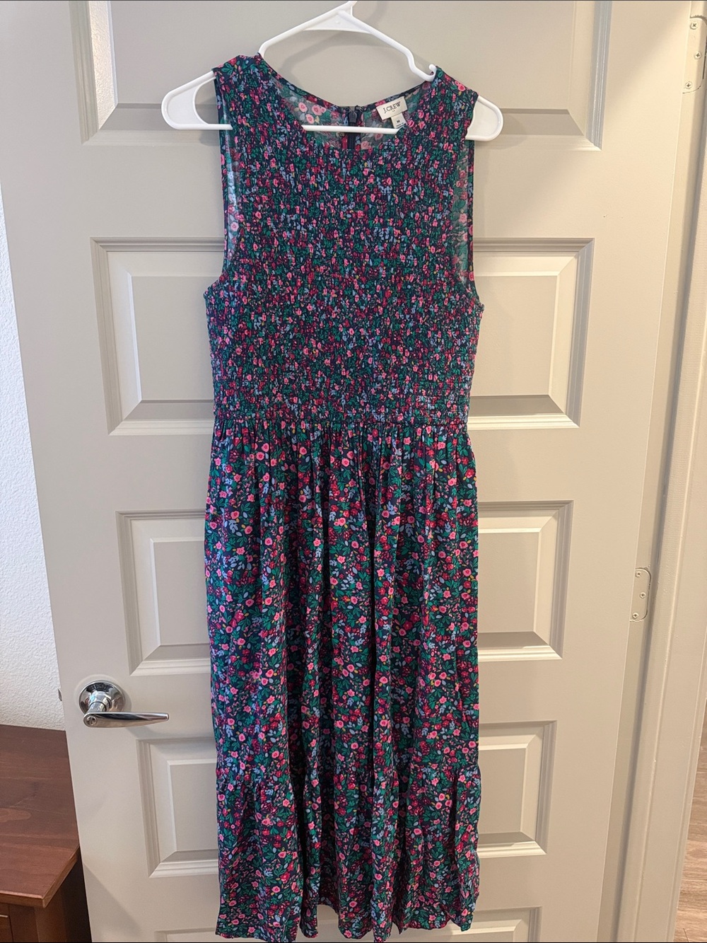 NWOT J. Crew tiered smocked floral midi dress - size M